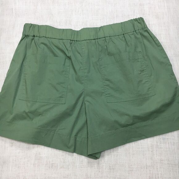 A New Day Shorts Women L Everyday Green Wide Leg Elastic Waist High Rise Relax - Picture 2 of 9
